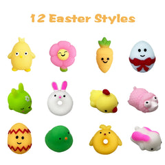 Pinkiwine 24-pack plastic eggs with mochi squishies inside