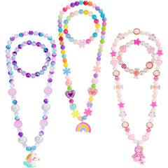 PinkSheep Kids Classic Jewelry 3 set beaded necklace and bracelet gift box