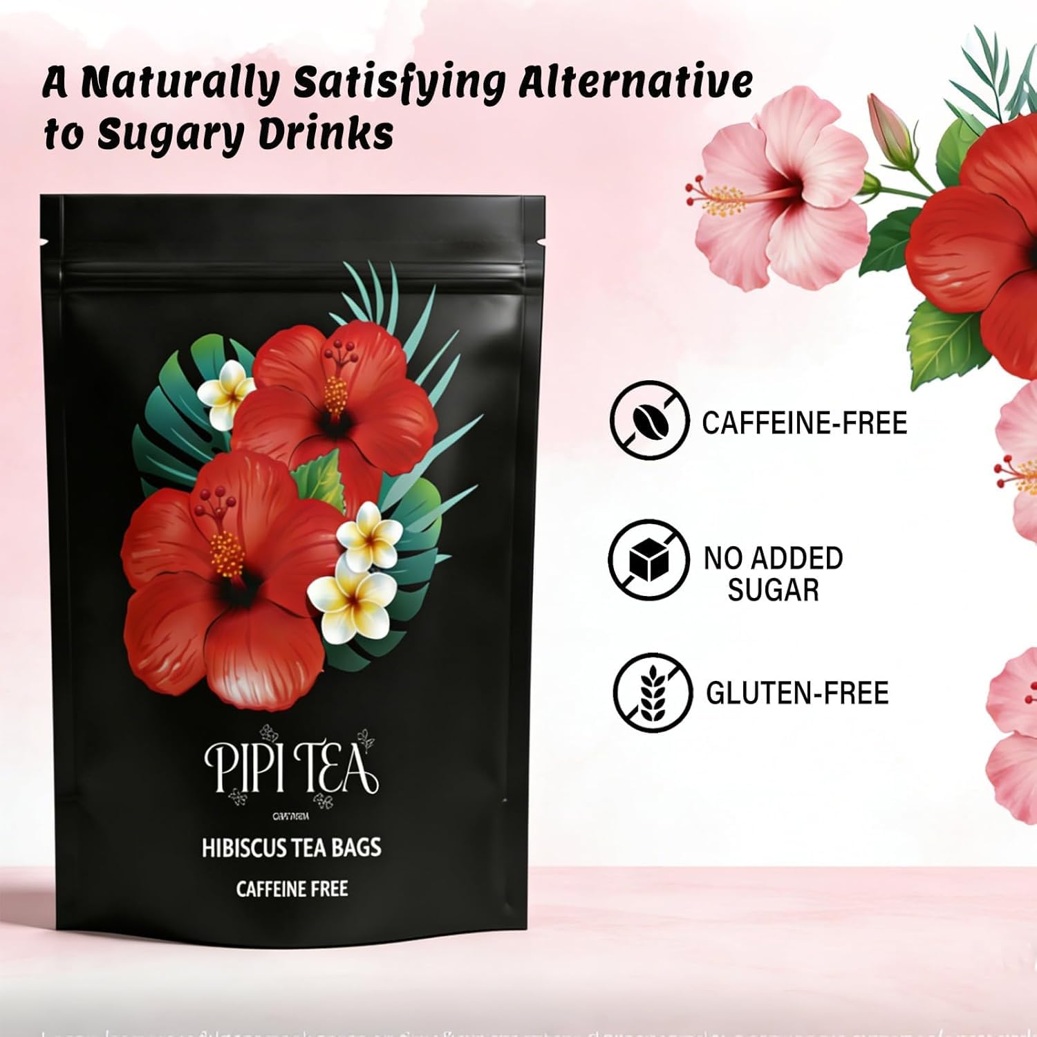 Pipi Tea Hibiscus Tea Bags Organic 30 count herbal tea