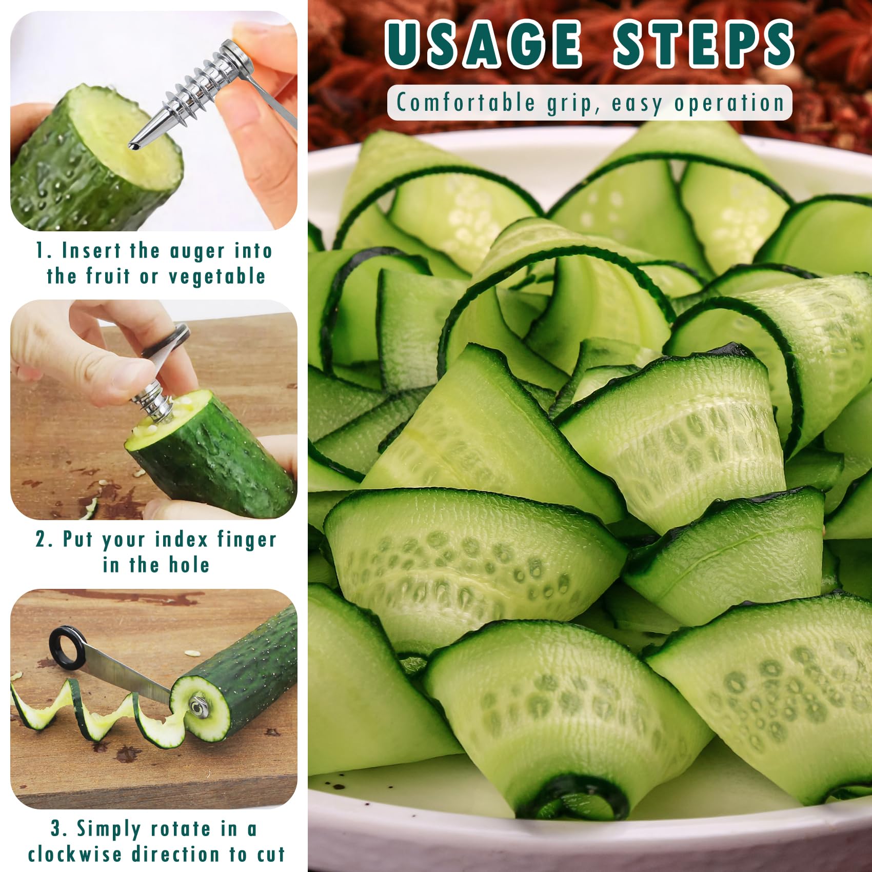 Piranha spiral cutter 2pcs handheld set Casbomy