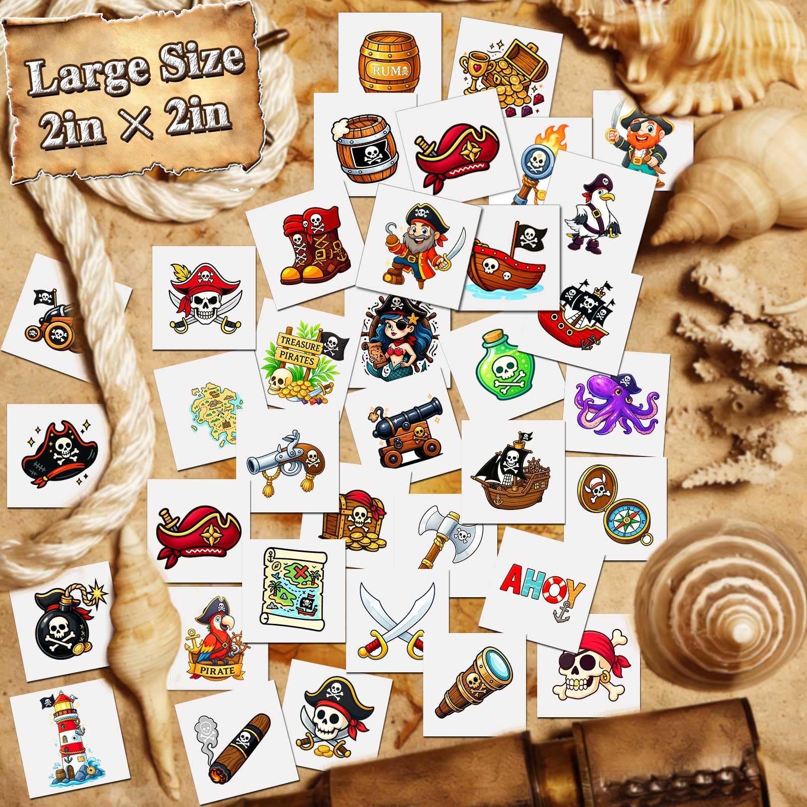 Pirate ship treasure chest sword design tattoo