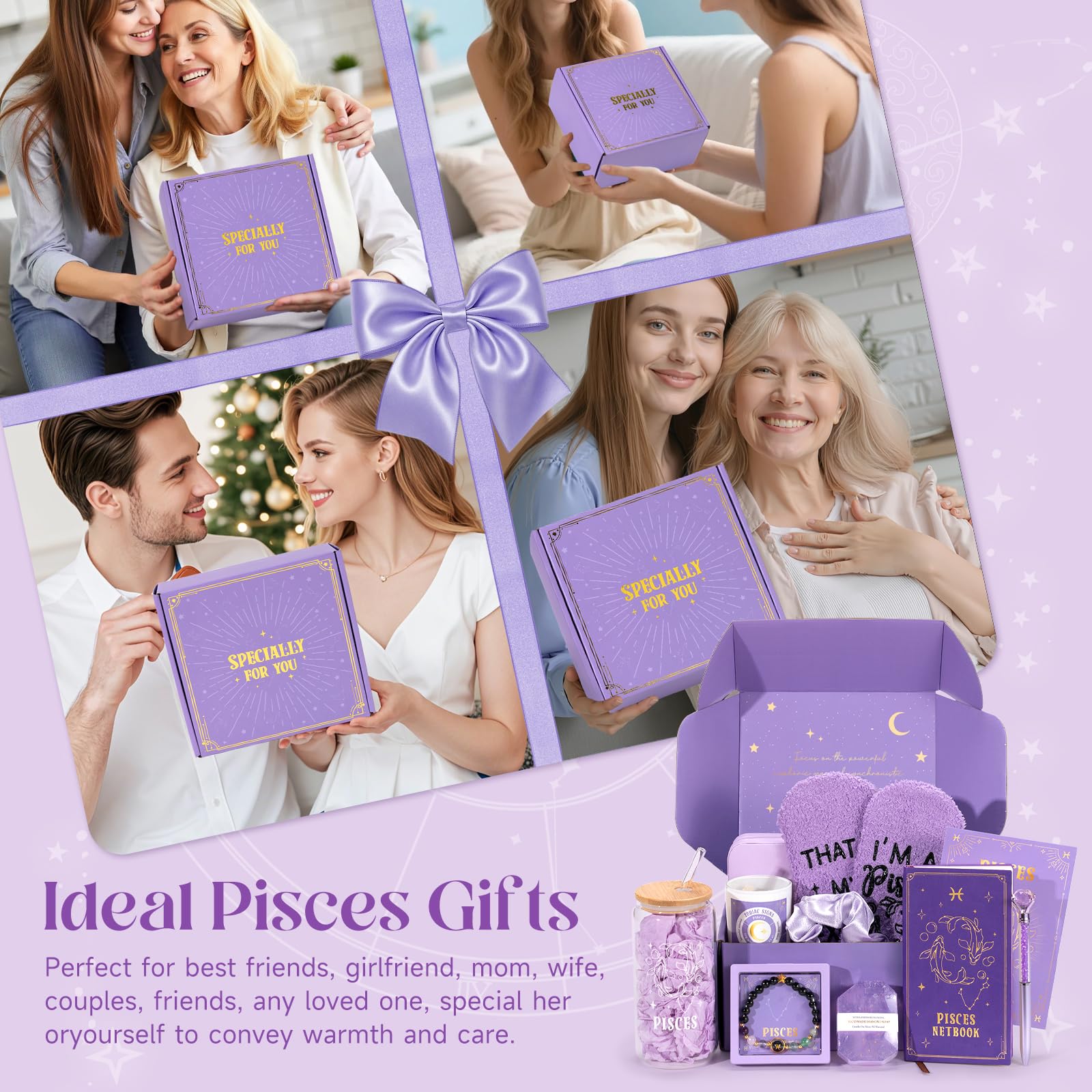 Satin silk scrunchies included in Pisces gift set