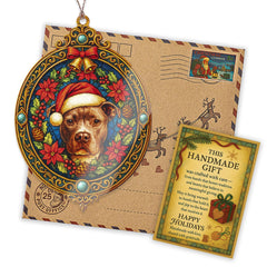 Dog breed decor ornament with story card