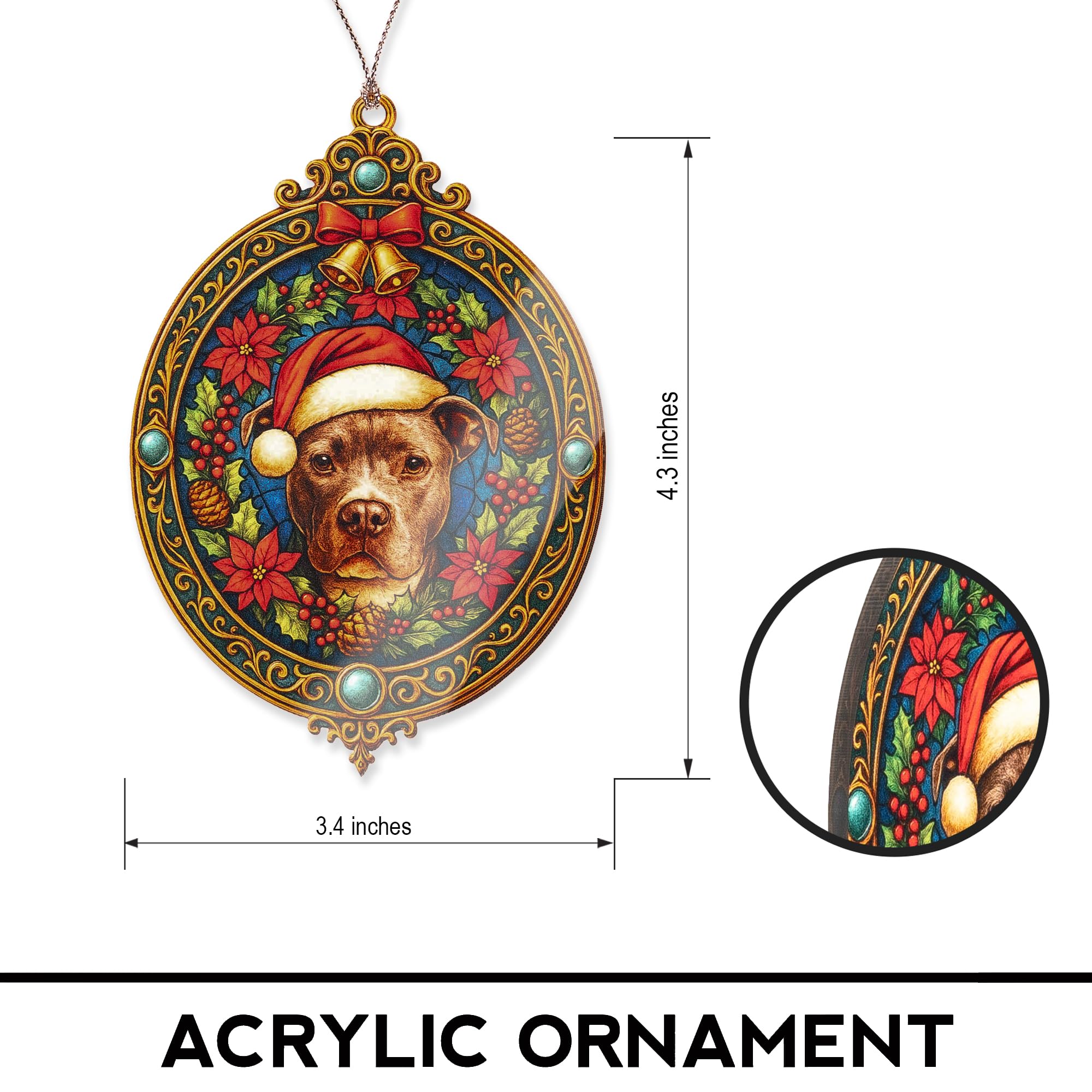 Seasonal tree decoration Pitbull Ornament ready to gift
