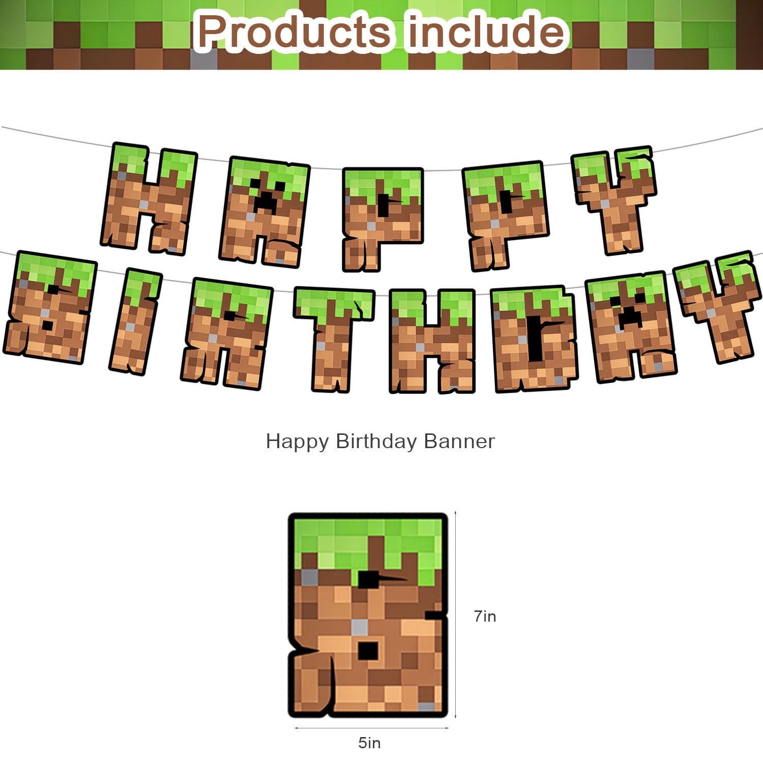 150x100 cm backdrop banner for pixel party