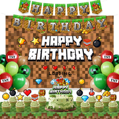 Pixel Game banner for birthday party