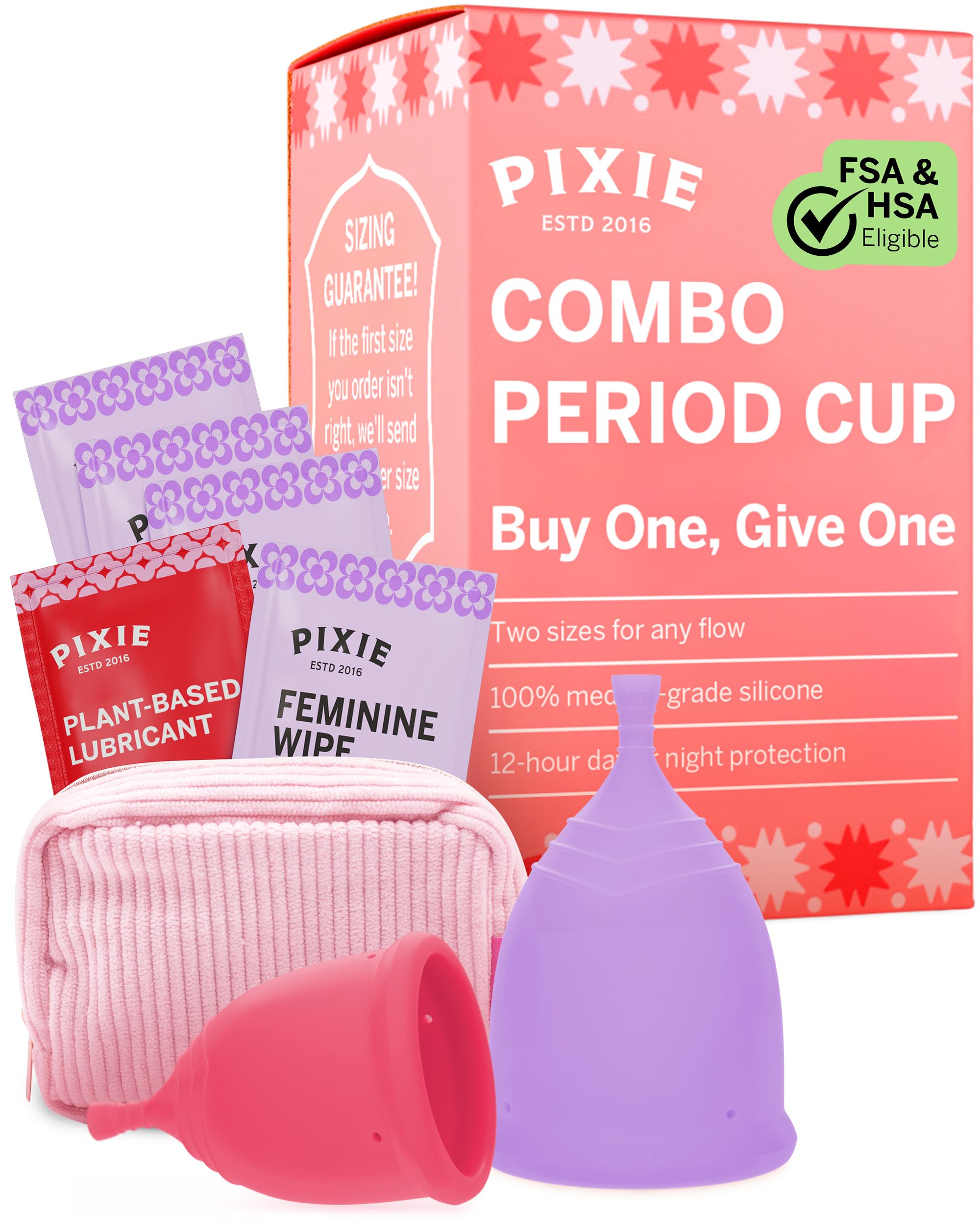 Pixie 2 Menstrual Cups reusable silicone period cup product image