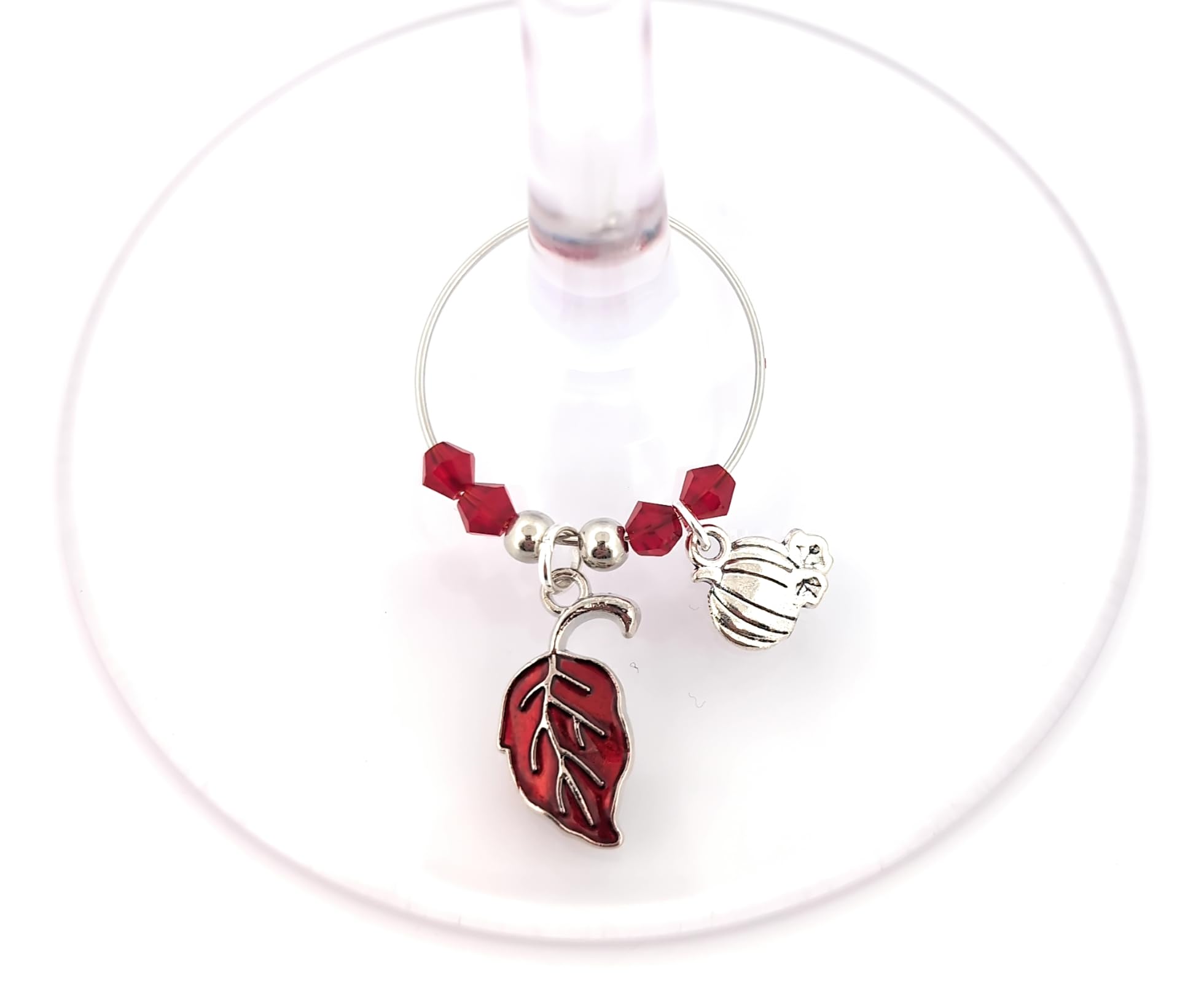 Pixie fall wine charms clips on stemware for easy identification