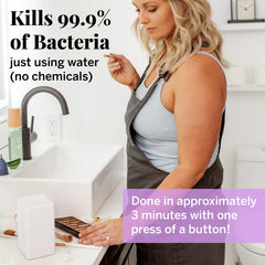 Steam action sterilizing a menstrual cup with Pixie cleaner