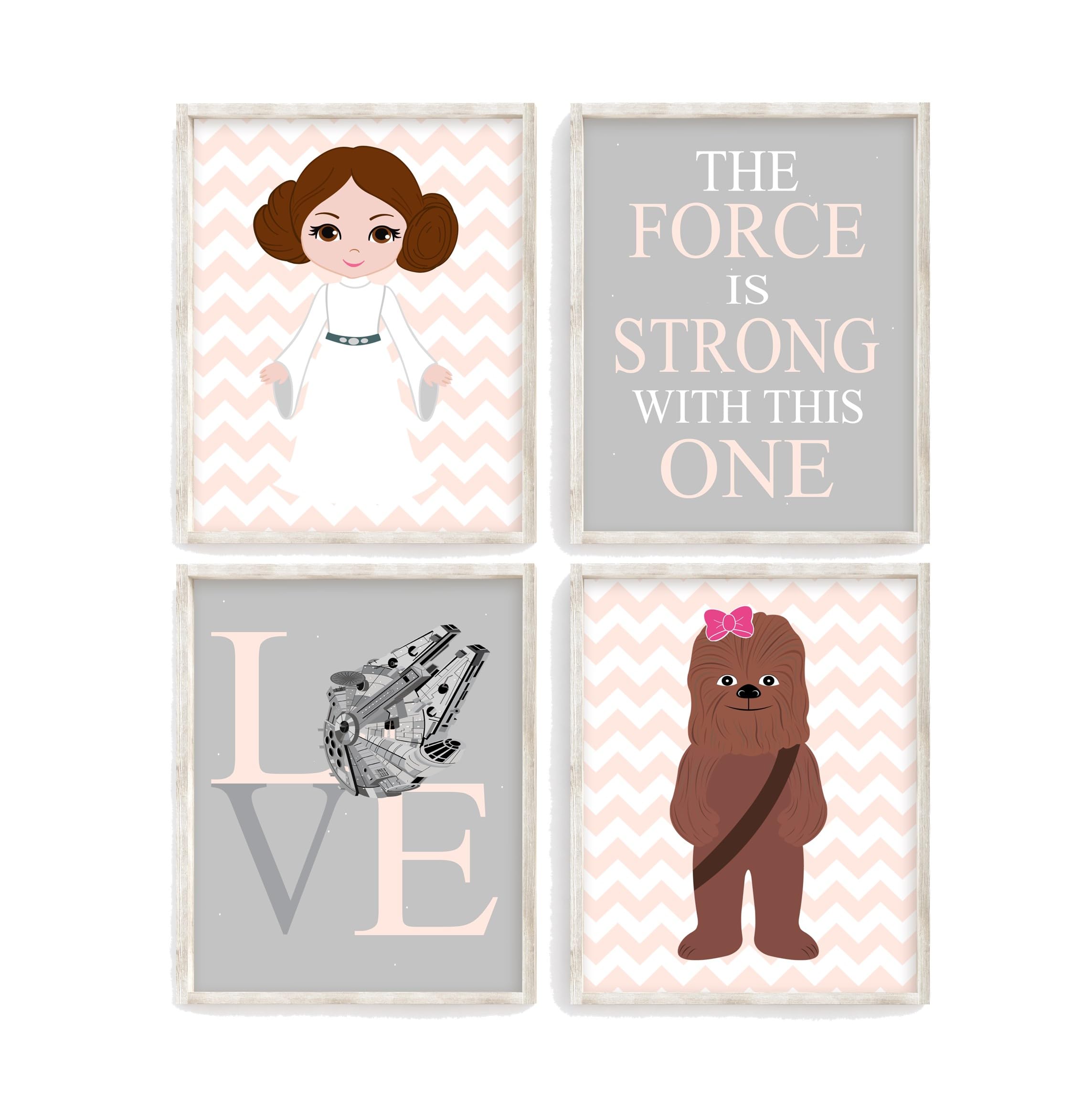 Princess Leia and Chewbacca print by Pixie Paper