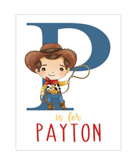 Pixie Paper watercolor Woody Toy Story nursery print close up edge