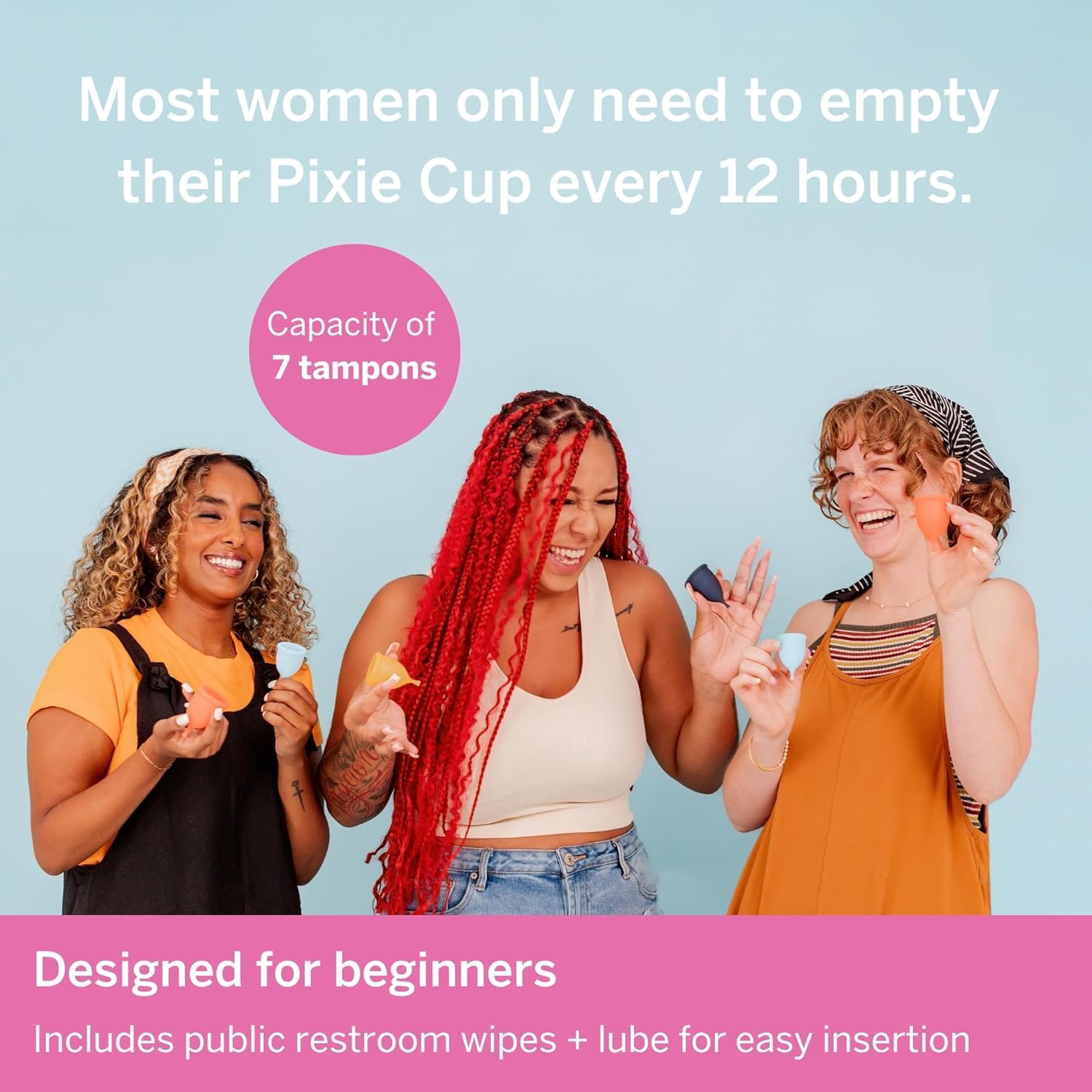 Pixie Soft Menstrual Cup lube included image
