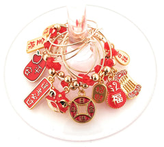 Pixie wine charms set of 10 on gold tone rings