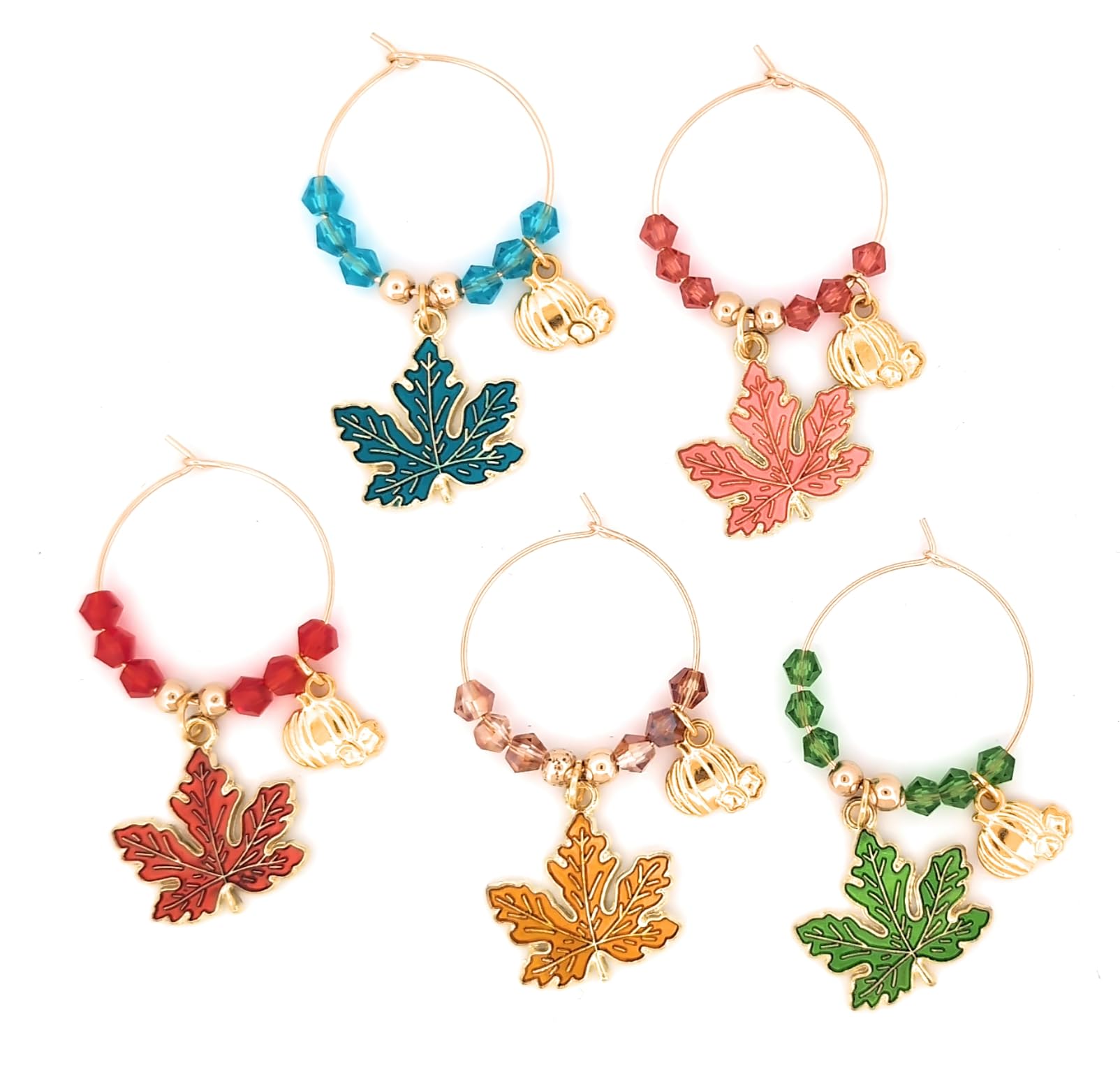 Gifts for holiday hosts Pixie wine charms leaf design