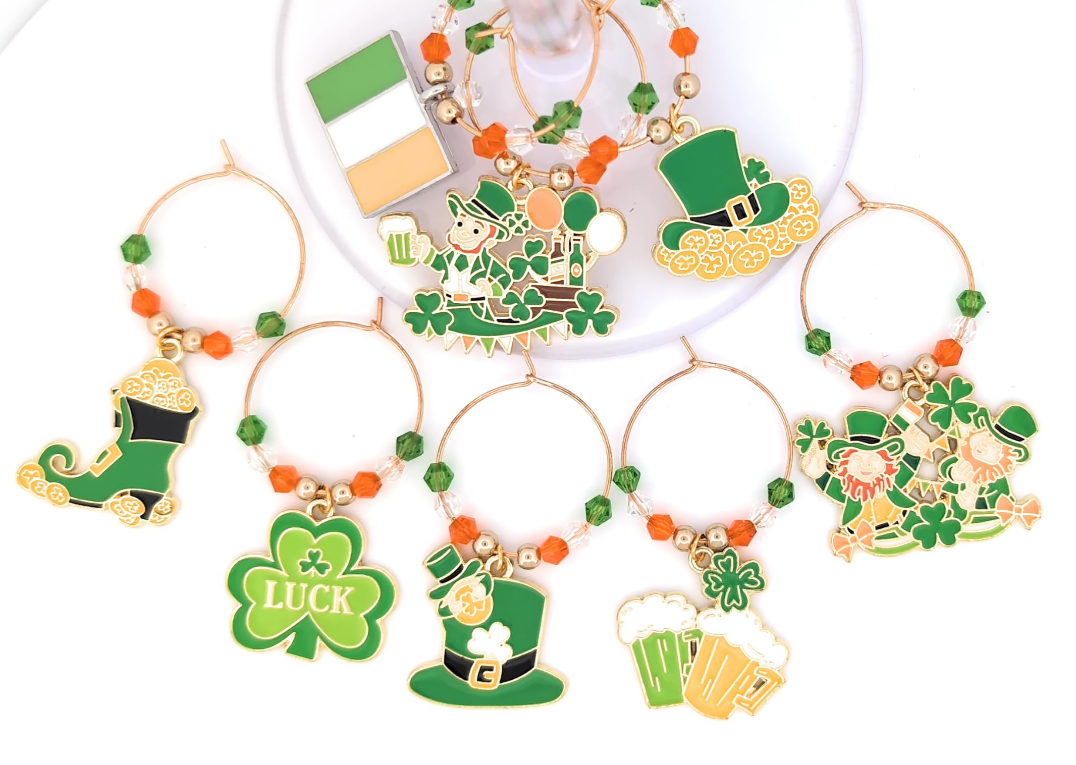 Eight-piece wine charms set for festive celebrations