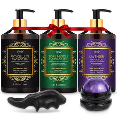 Pjordo 3-pack massage oil bottle for therapy