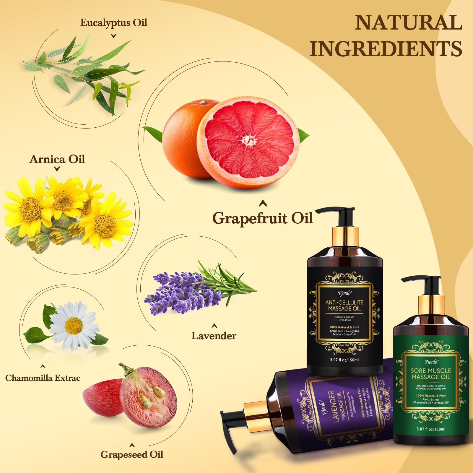 Pjordo lavender massage oil for relaxation