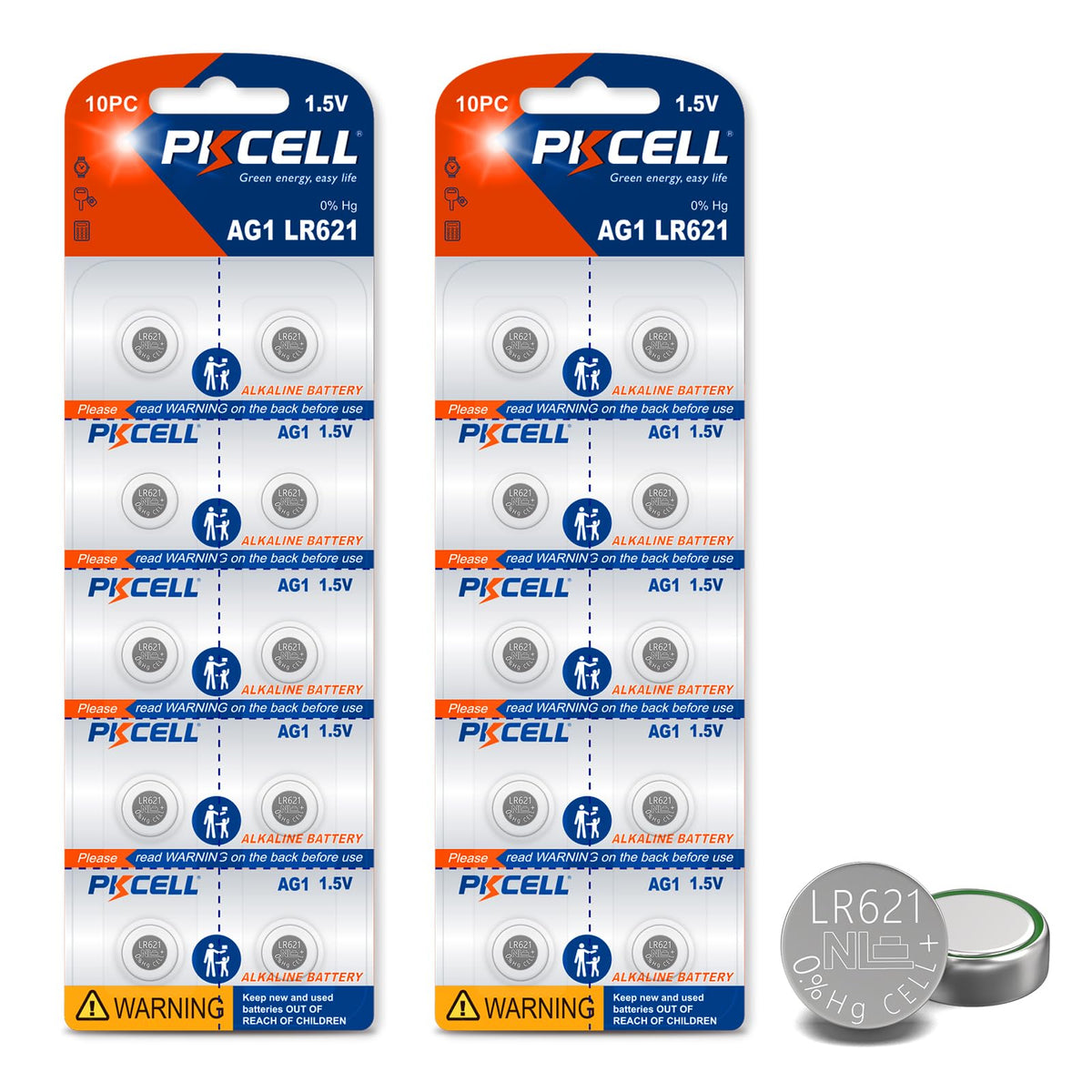 PKCELL SR621sw watch battery product packaging