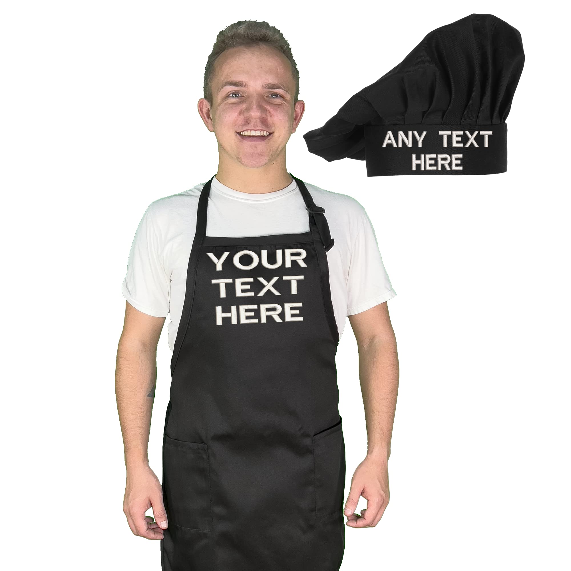 Embroidered apron and hat set PLACE4PRINT