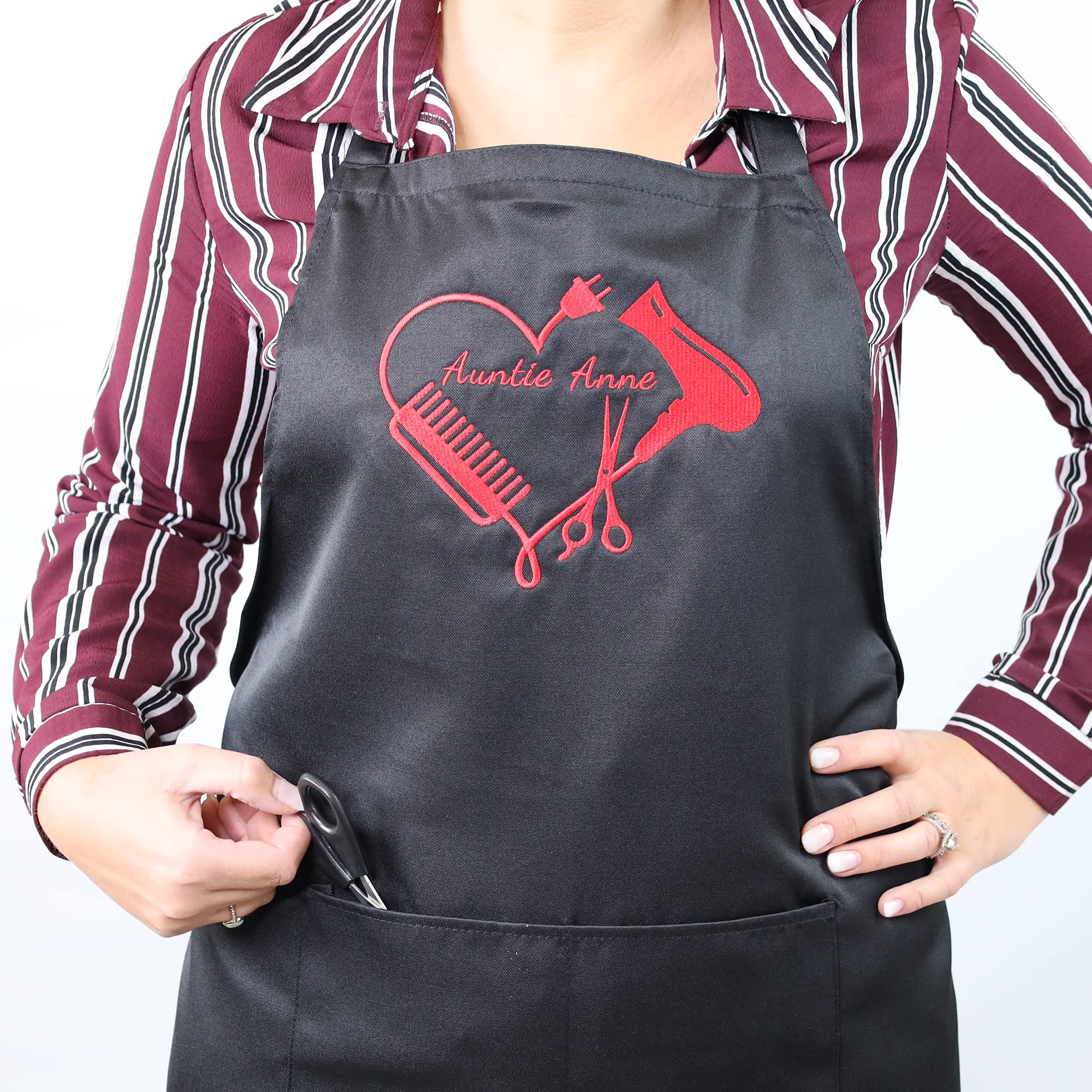 Machine washable PLACE4PRINT Hair Stylist Apron Embroidered