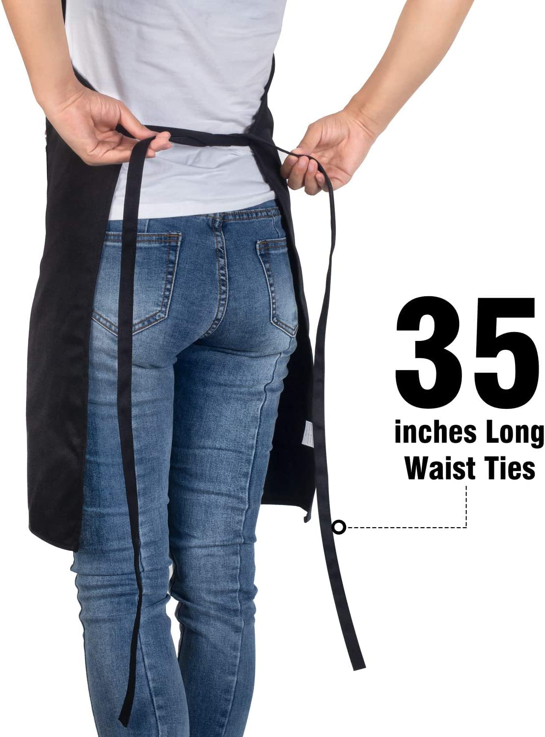 Polyester salon apron with two pockets for professional use