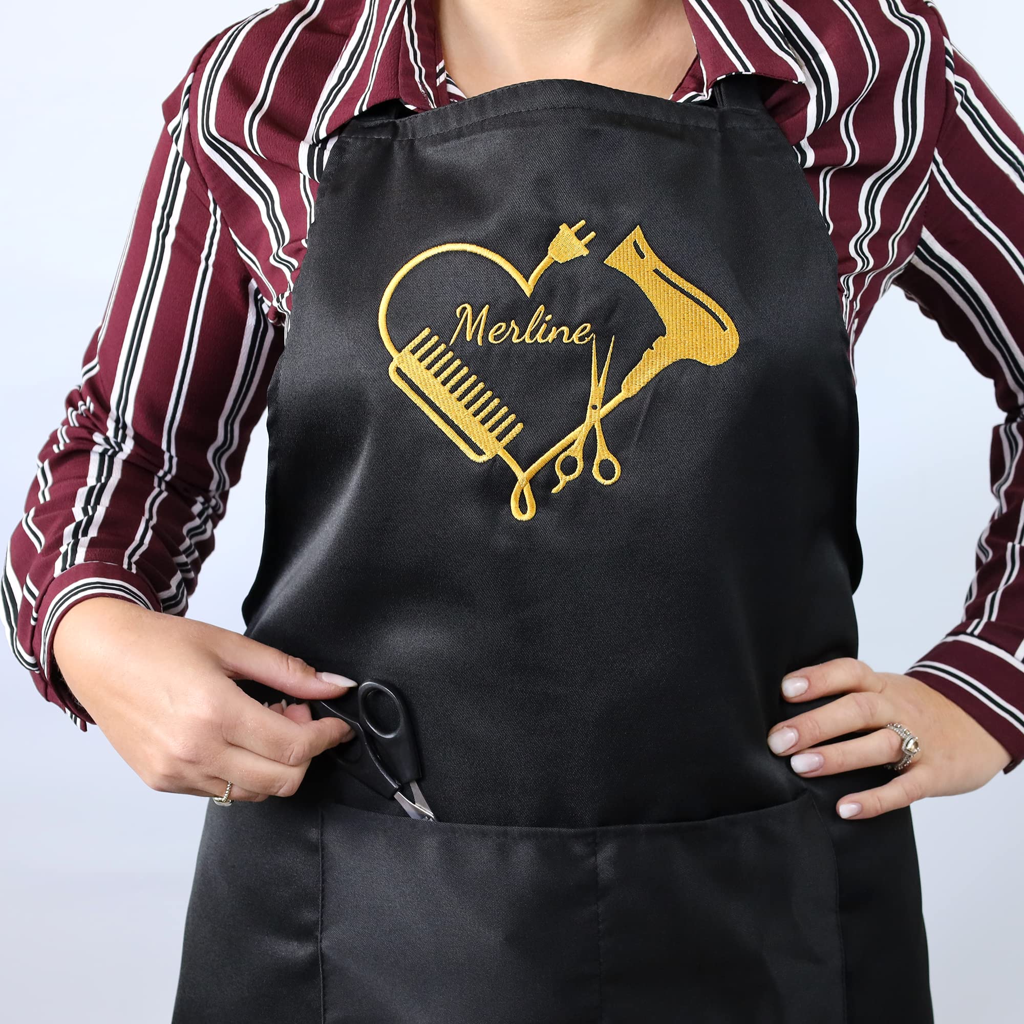 Professional appearance PLACE4PRINT Hair Stylist Apron Embroidered
