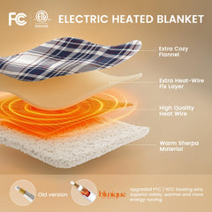 electrical throw blanket with 10 heat levels