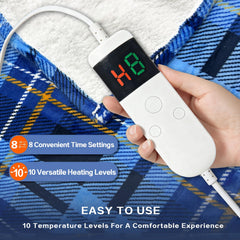Heated throw suitable for bed sofa or office use