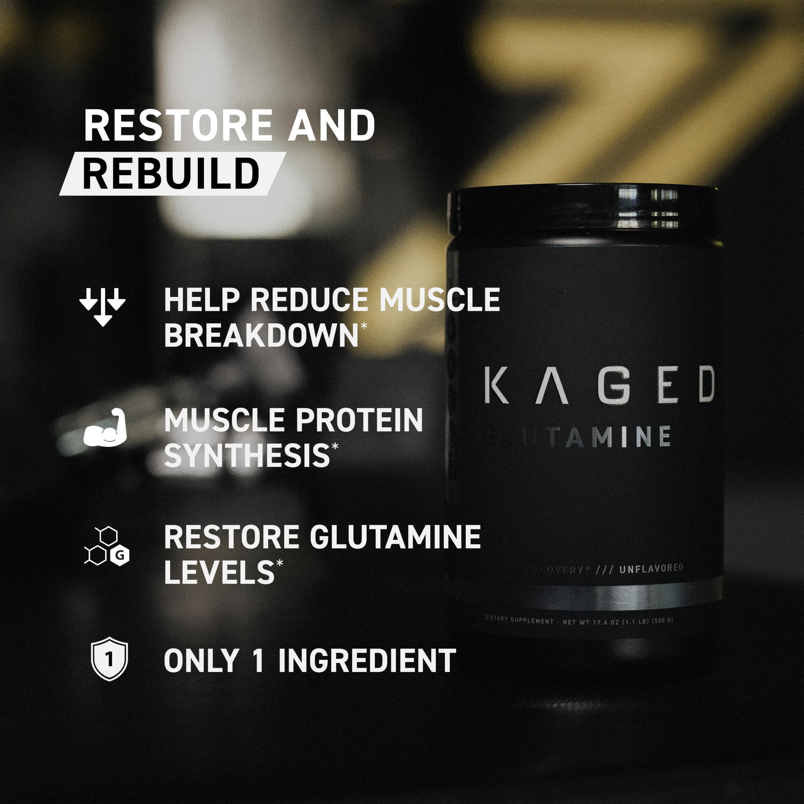 Glutamine powder supports recovery and muscle protein synthesis