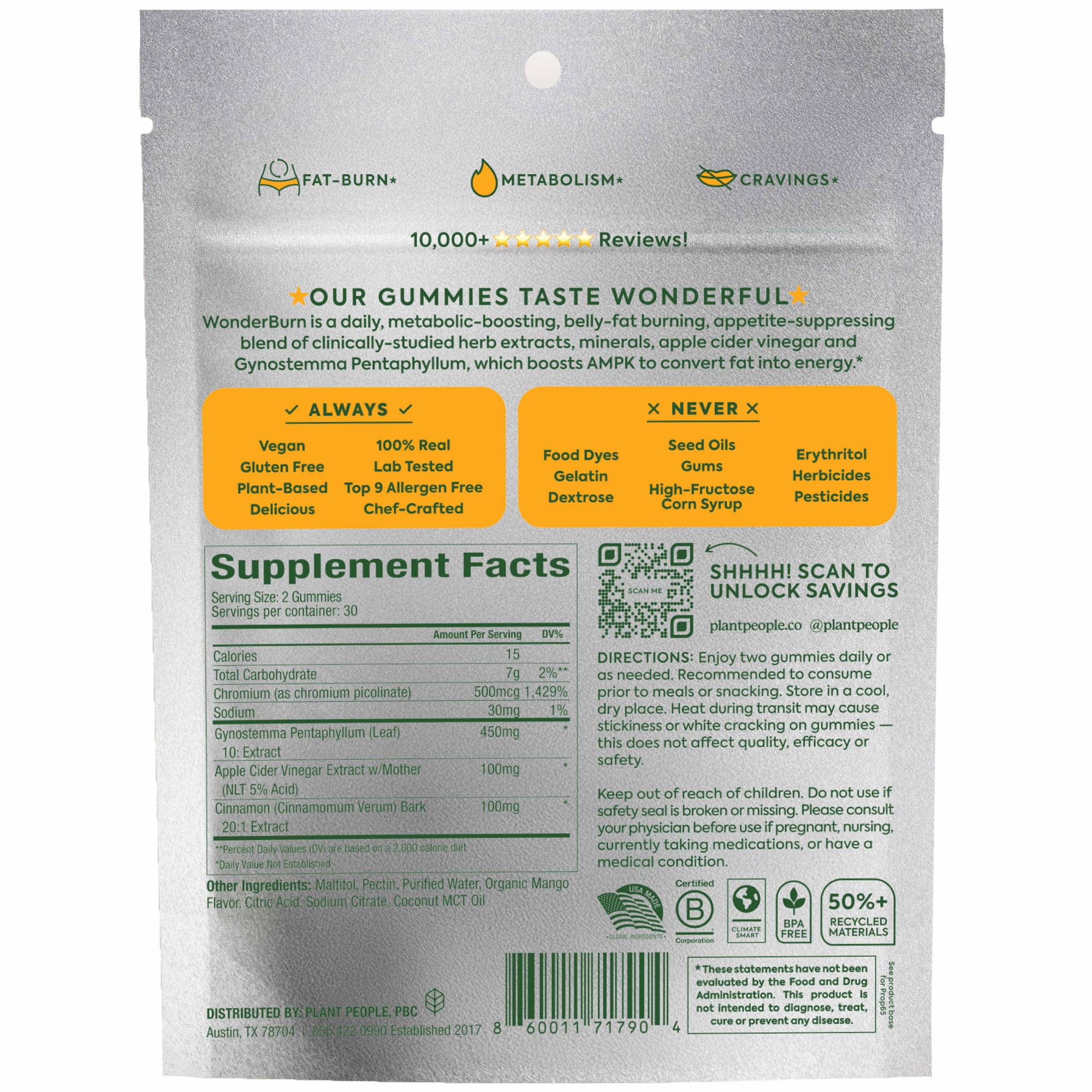 Energy supporting gummies with ripe mango flavor