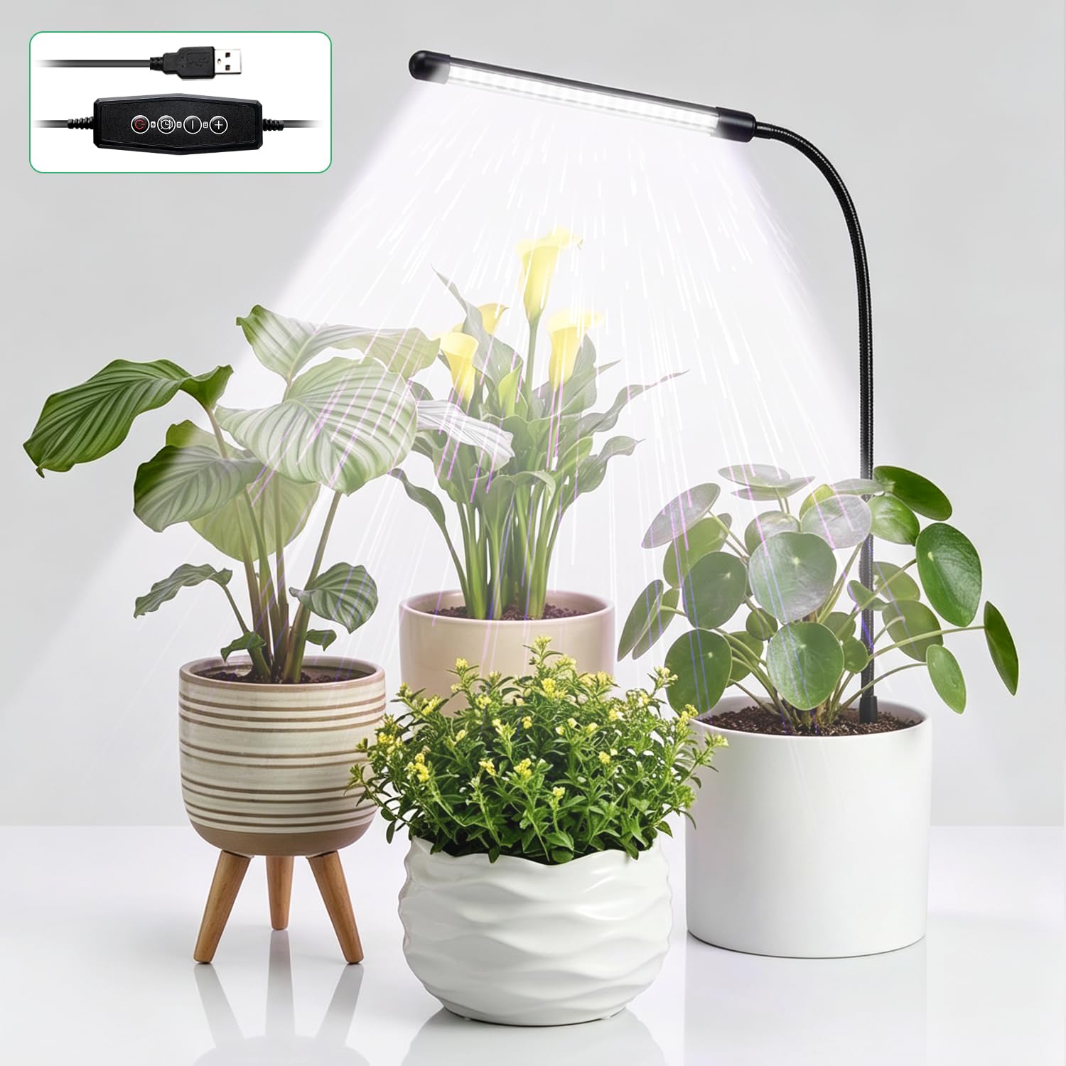 Plant Grow Light 48LED gooseneck 6000K full spectrum