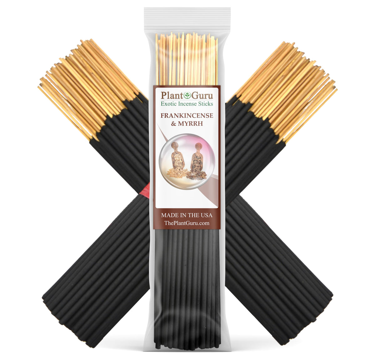 Plant Guru Frankincense and Myrrh Exotic Incense Sticks 7 Inch bundle 85 to 100 sticks