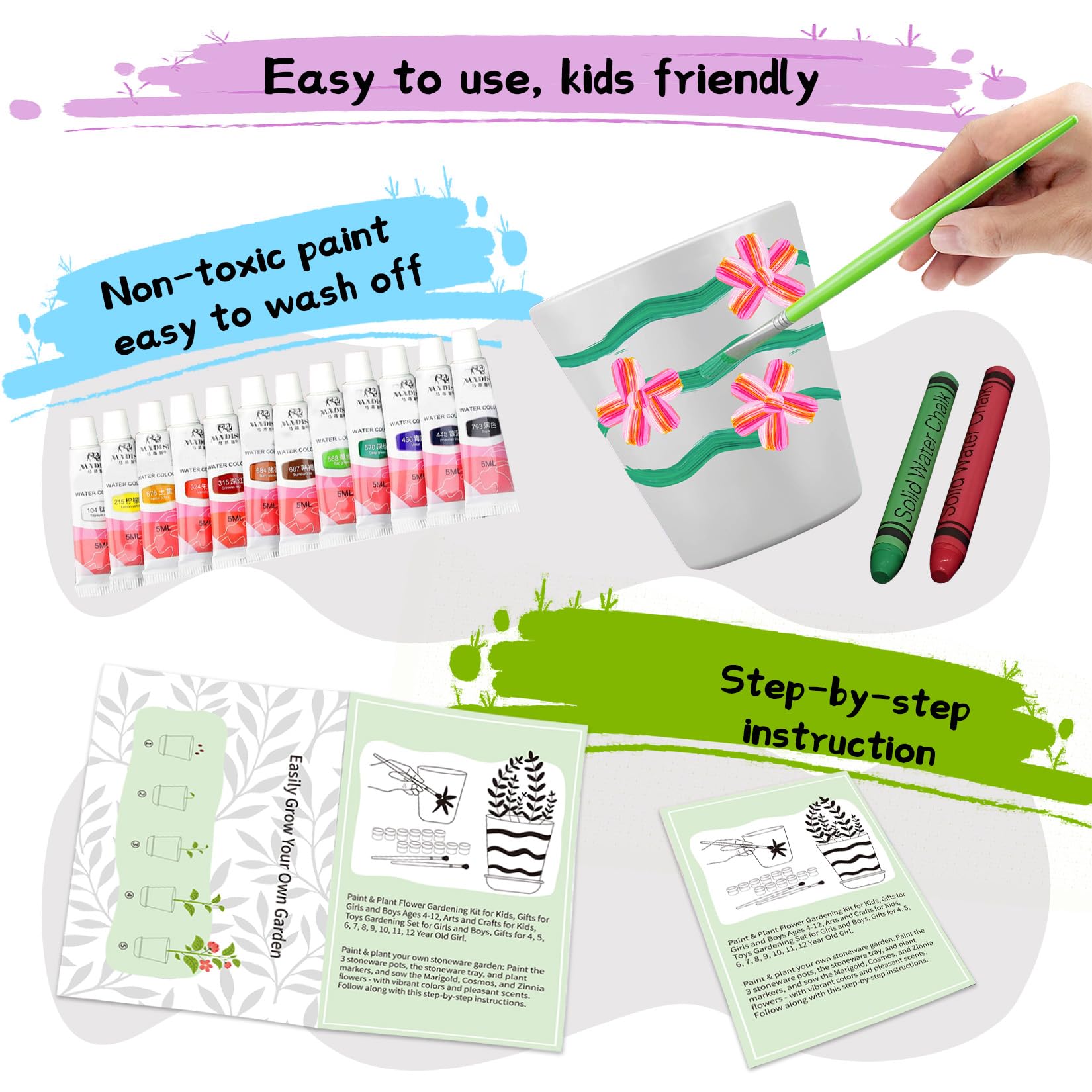 Plant markers and soil included in kit