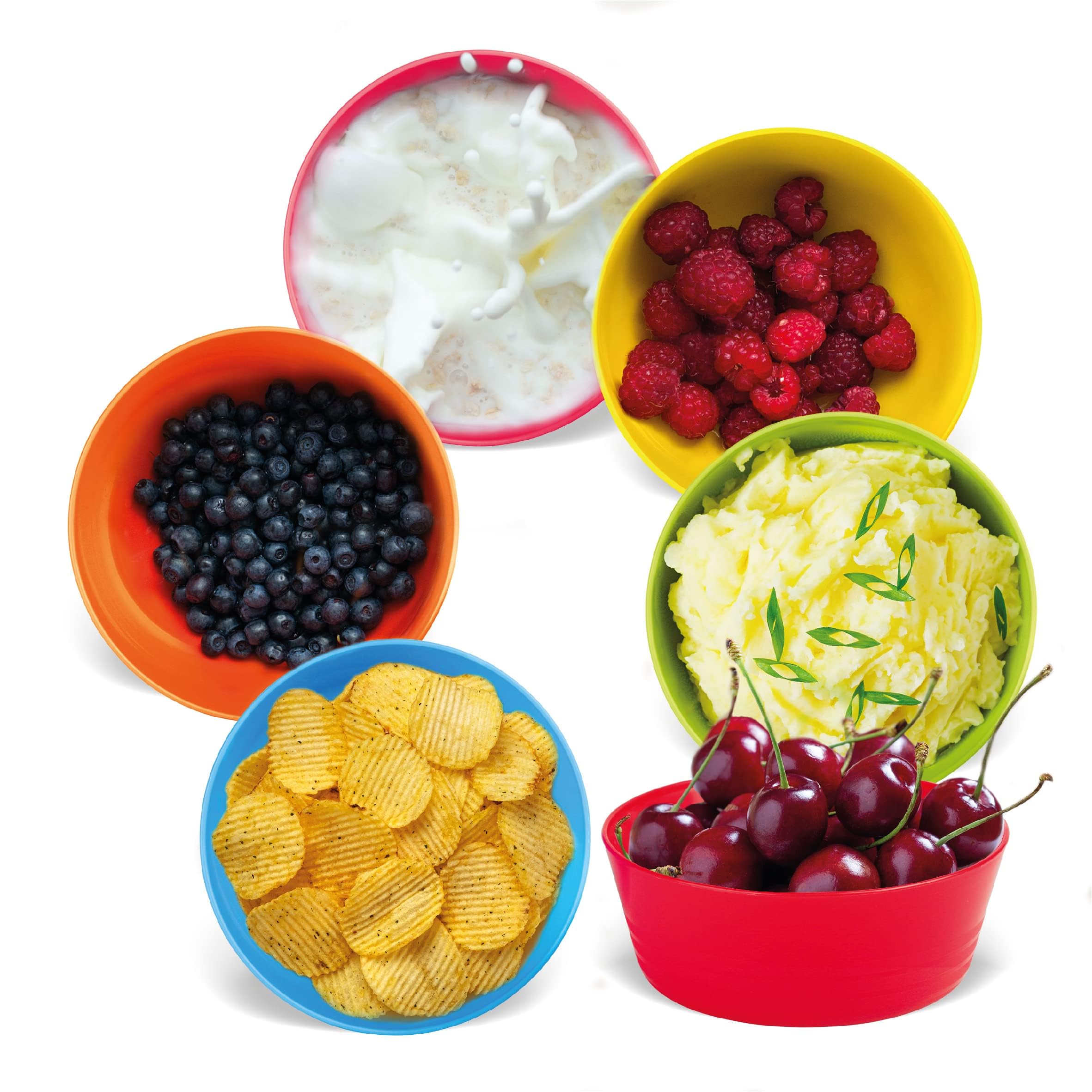 Assorted color PLASKIDY bowls pack for kids 12 pieces