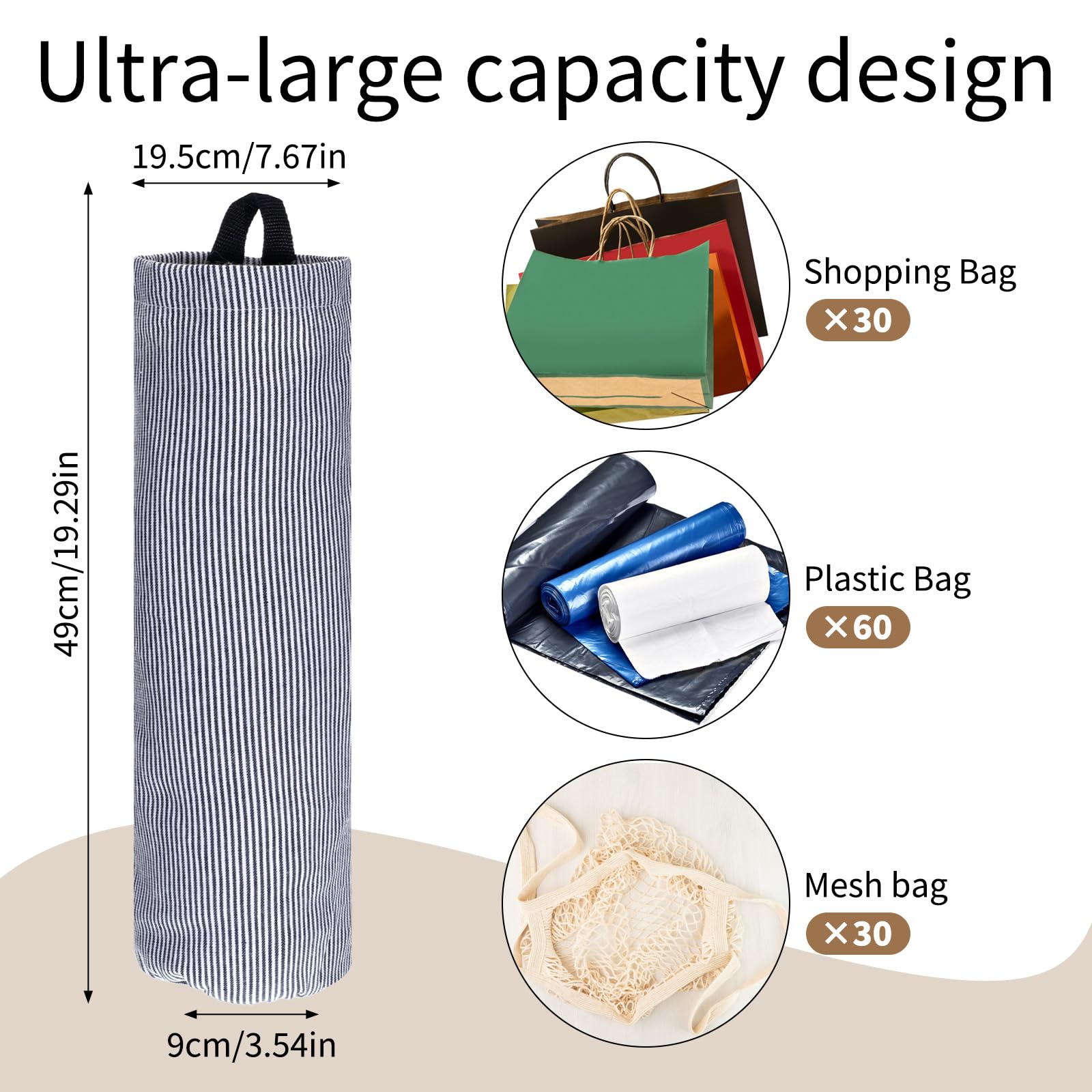 plastic bag holder for grocery bags and trash bags