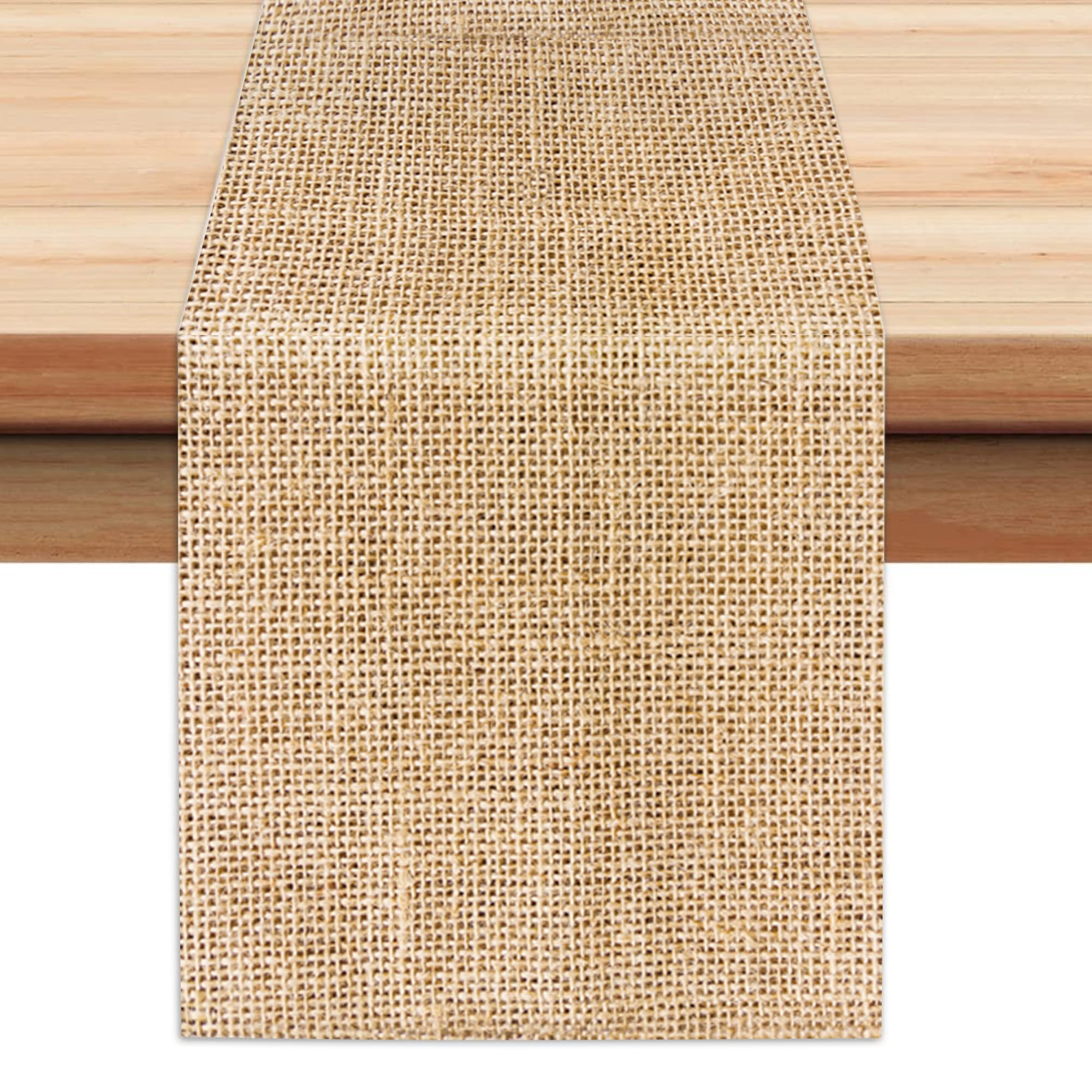 Plastic burlap print party runners for tables