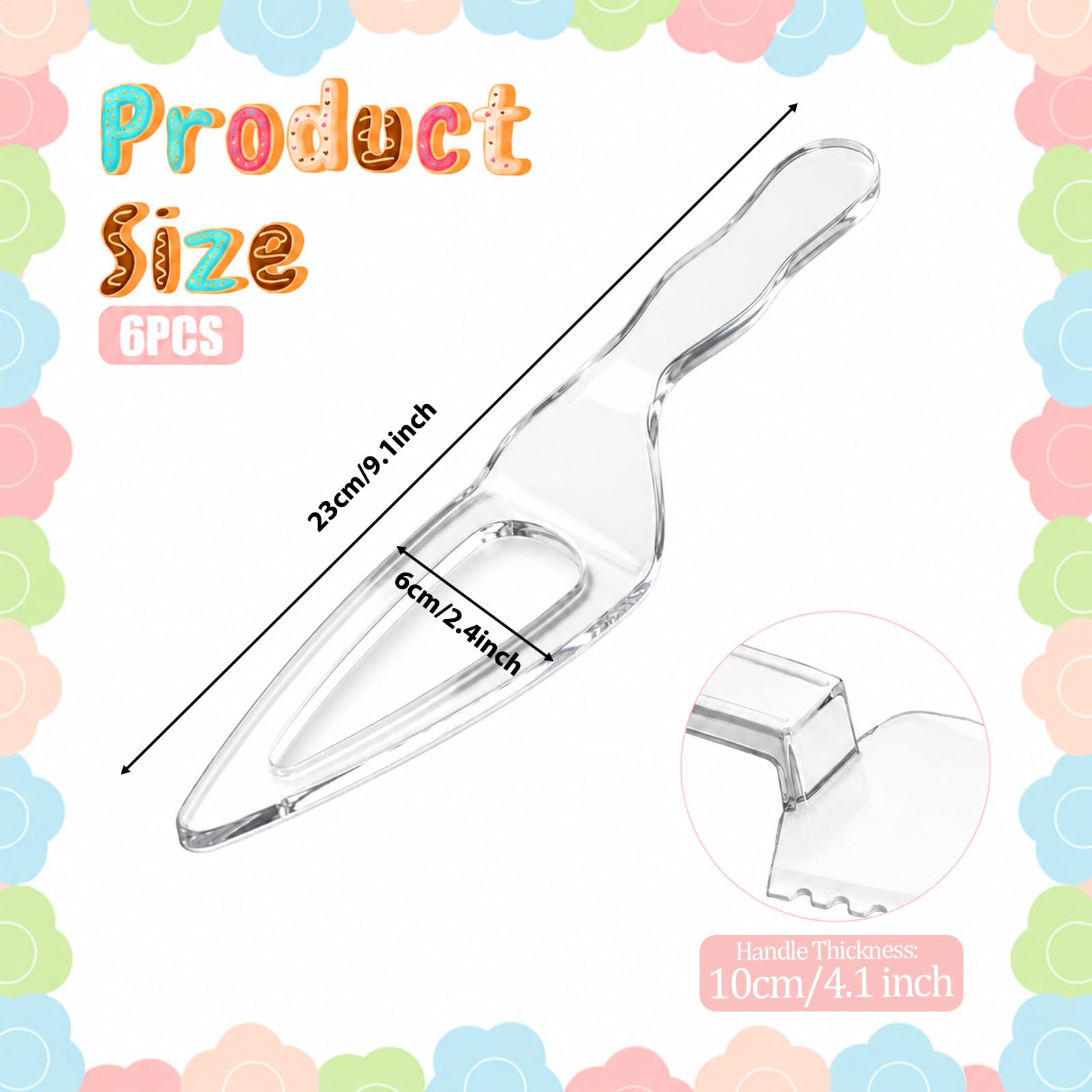 transparent PVC cake cutters six-pack