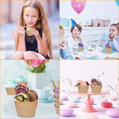 Spoons included with ice cream bowls in PP material