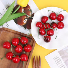 Plastic cherries used for decor and display