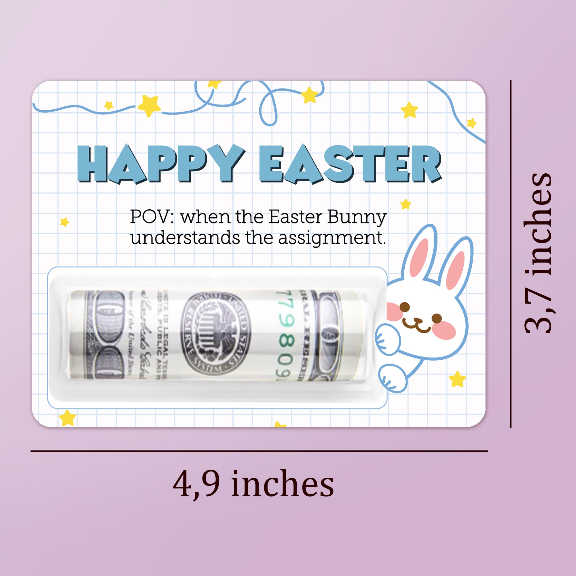 Easter money gift cards featuring bunny and egg designs