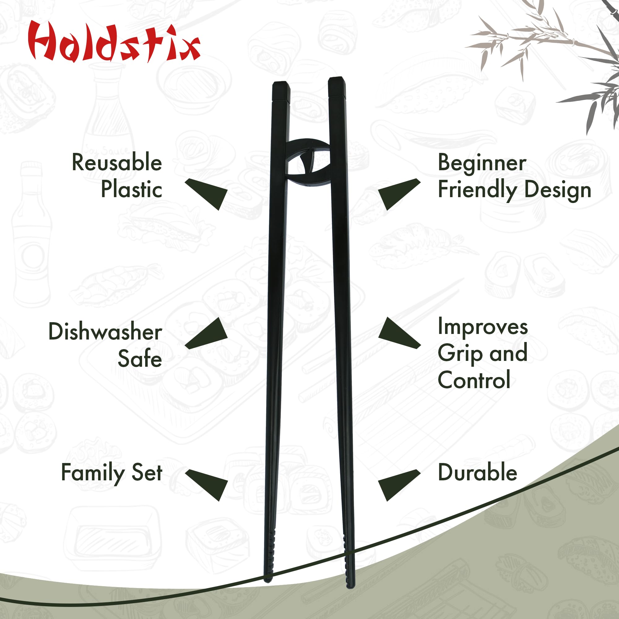 Chopsticks for sushi ramen noodles and vegetables