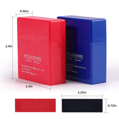 Blue plastic dispenser holding articulating paper
