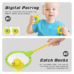 Plastic ducks with numbers for memory matching game