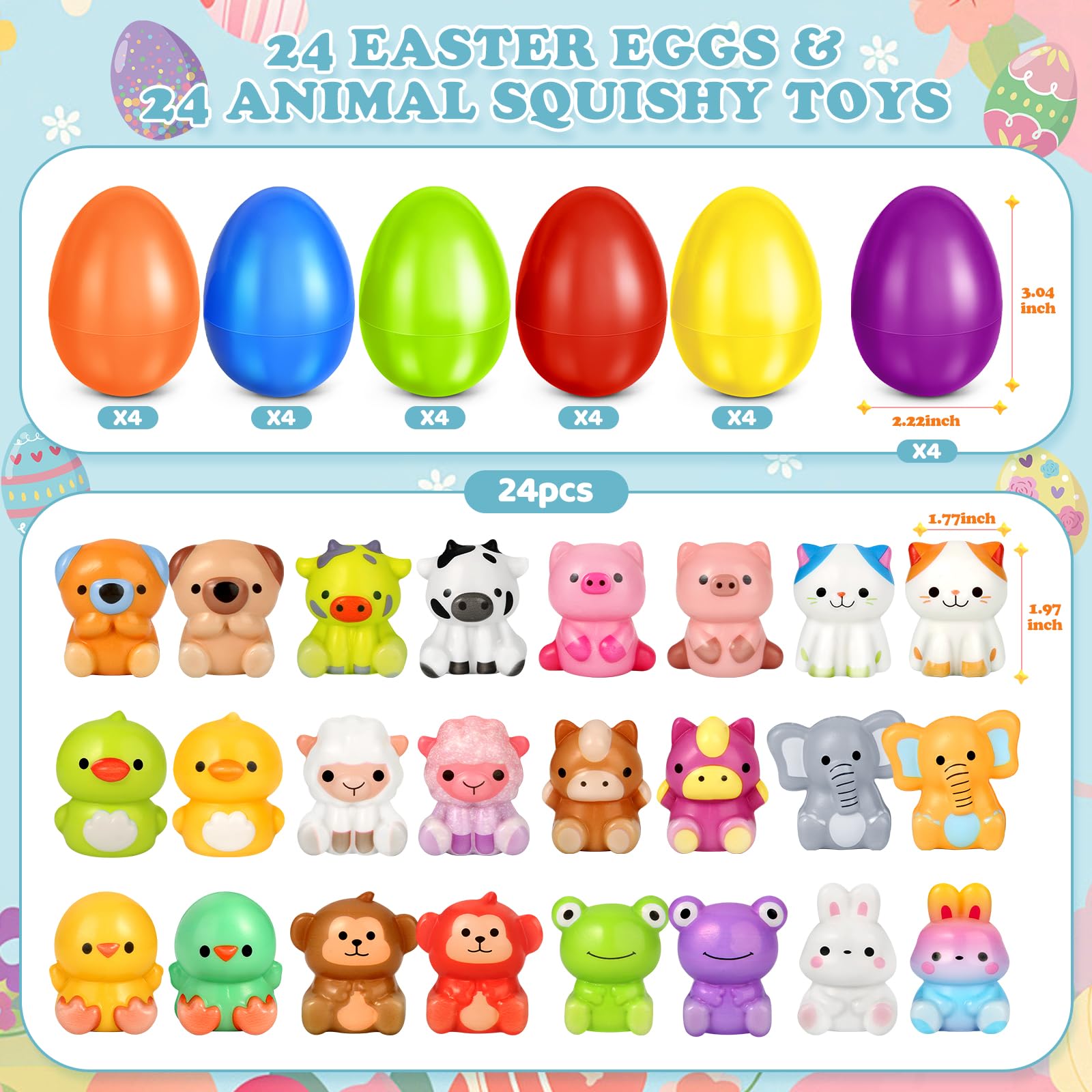 plastic Easter eggs in 6 colors
