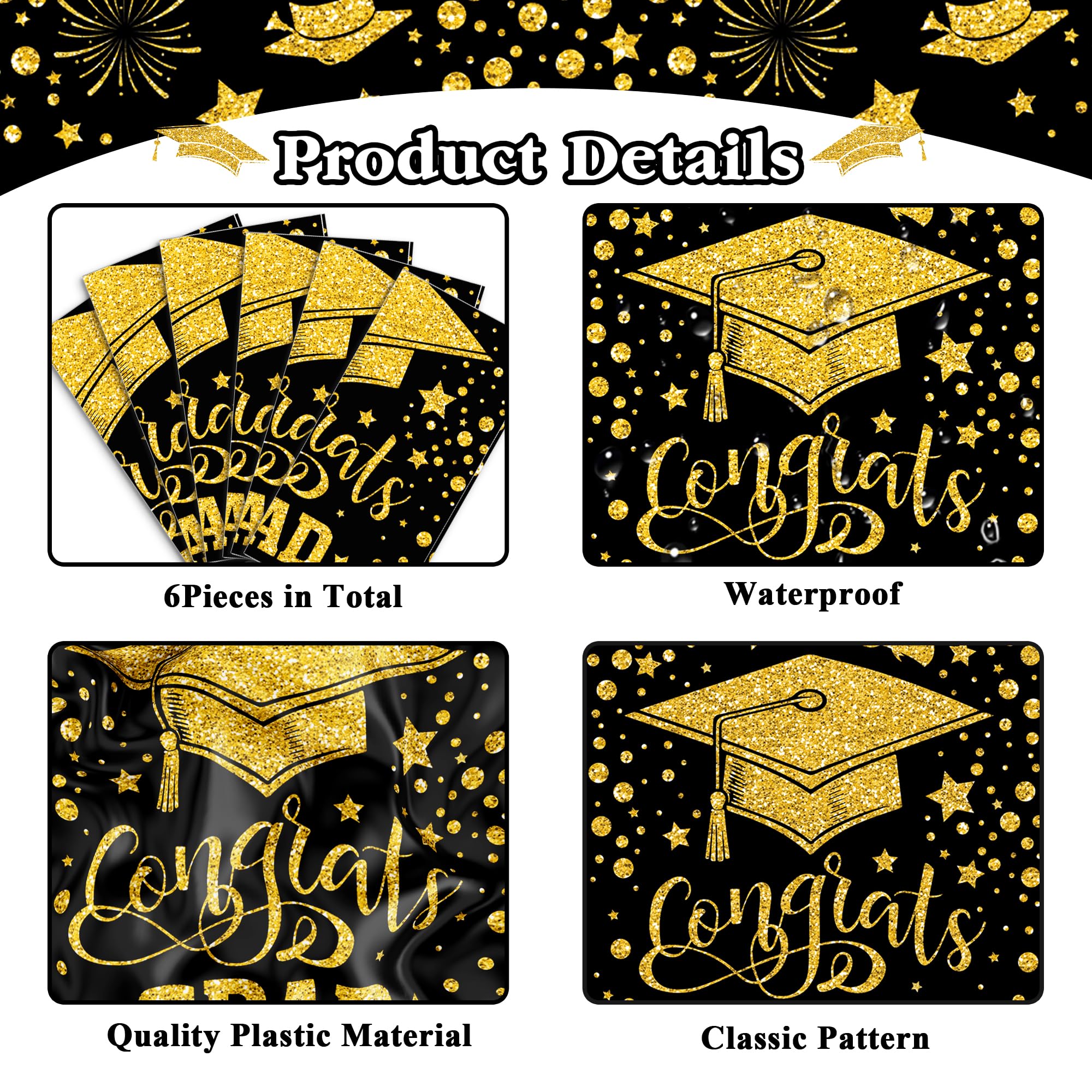 Plastic graduation table runner 14x108 inches