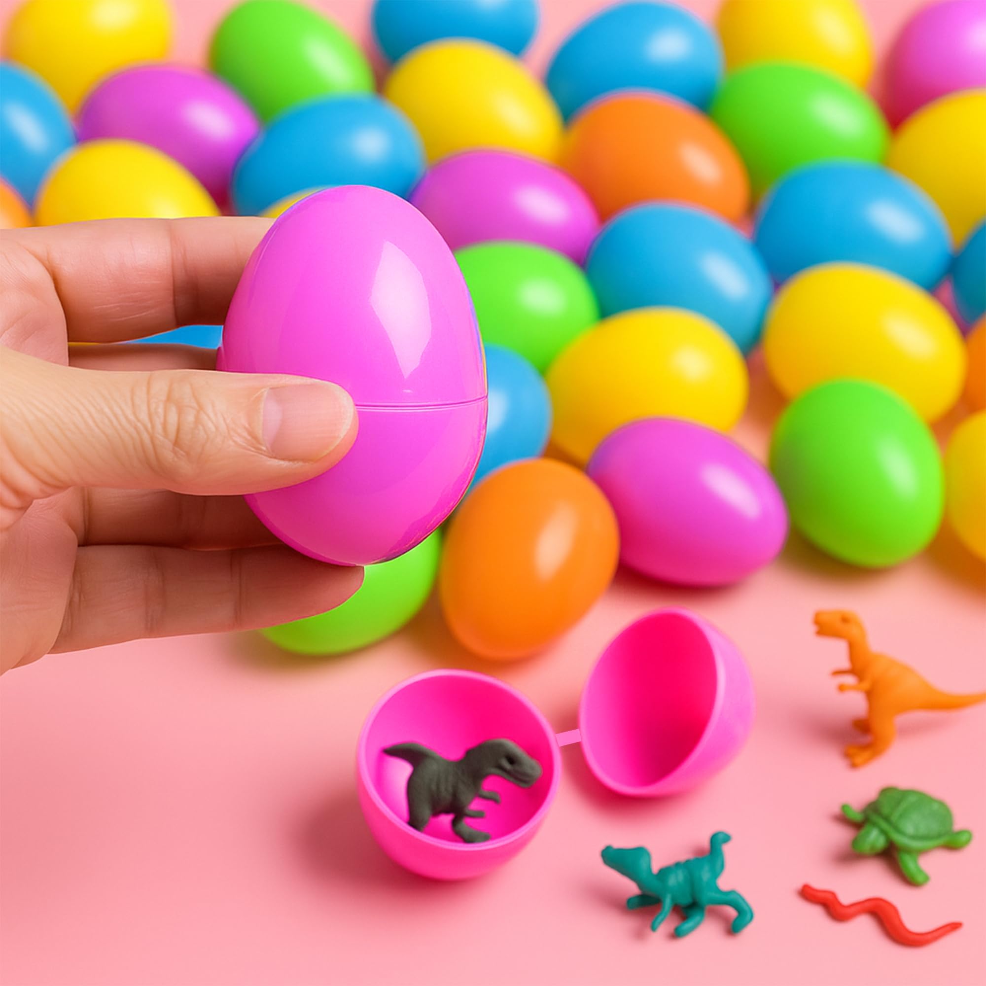 Hinged design easter eggs for easy filling