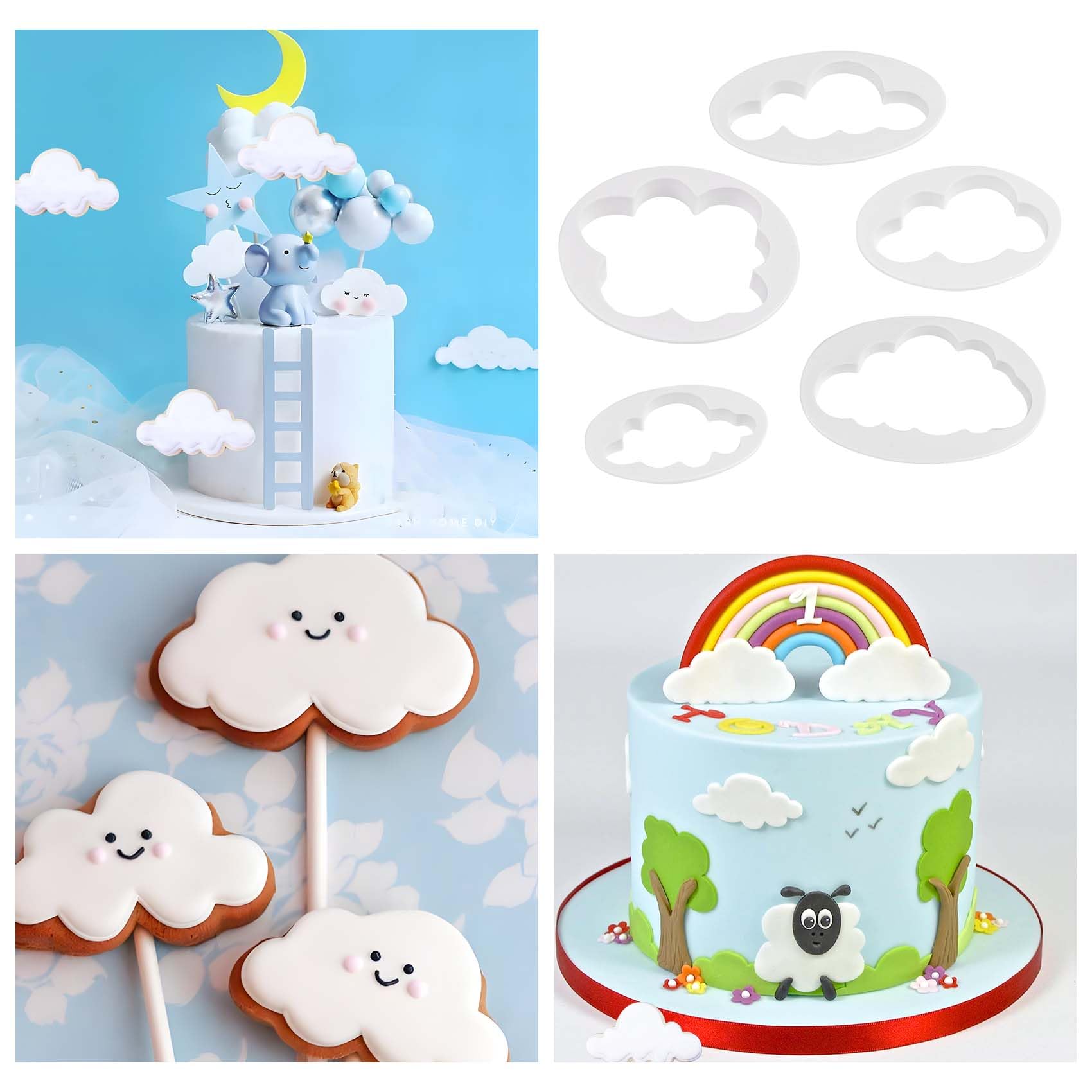 Cloud fondant cutter set for baking and crafts