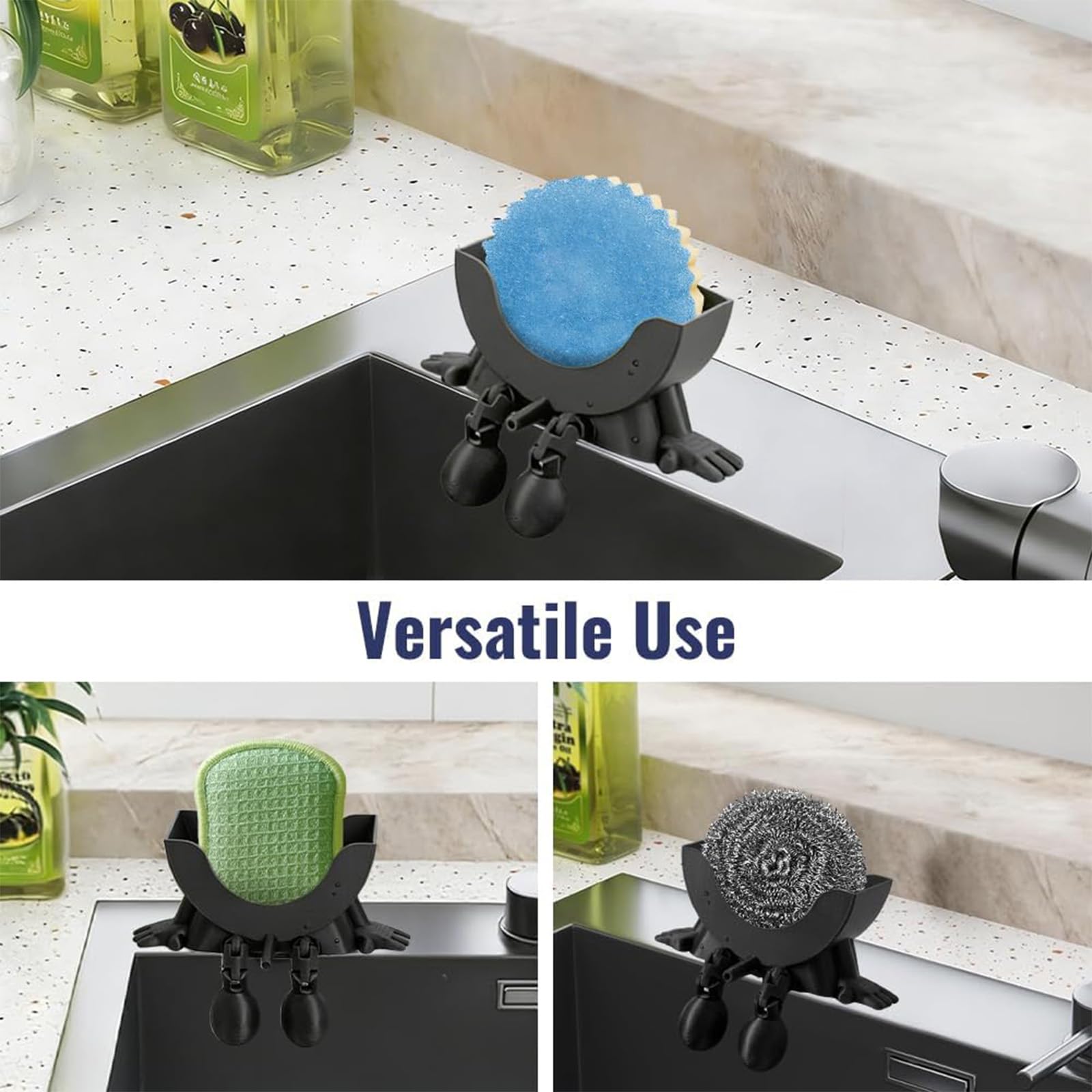 Holder secures sponges and prevents slipping