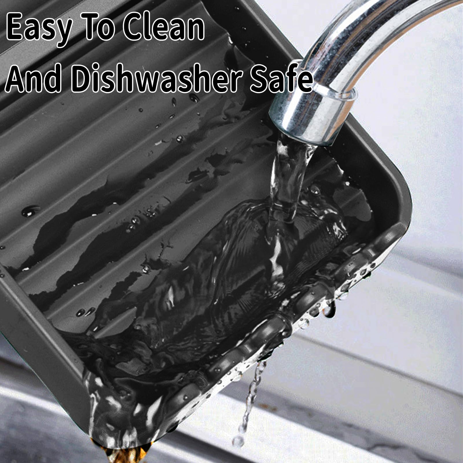 Dishwasher-safe plastic spoon rest with drip tray