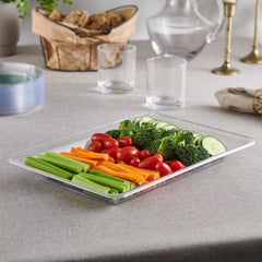 Plasticpro clear rectangular party trays